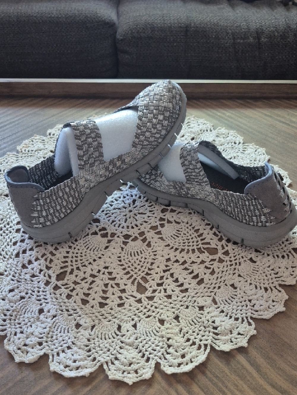 BM bernie Slip-On Woven Sneakers in Light Gray - Picture 4 of 6